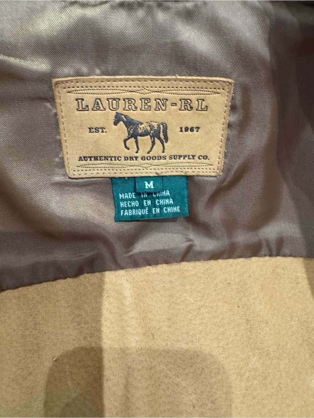 PRICE DROP: LAUREN-RL EST 1967(VTG), M, soft SUEDE EXTERIOR/LEATHER INTERIOR JKT - Picture 10 of 13